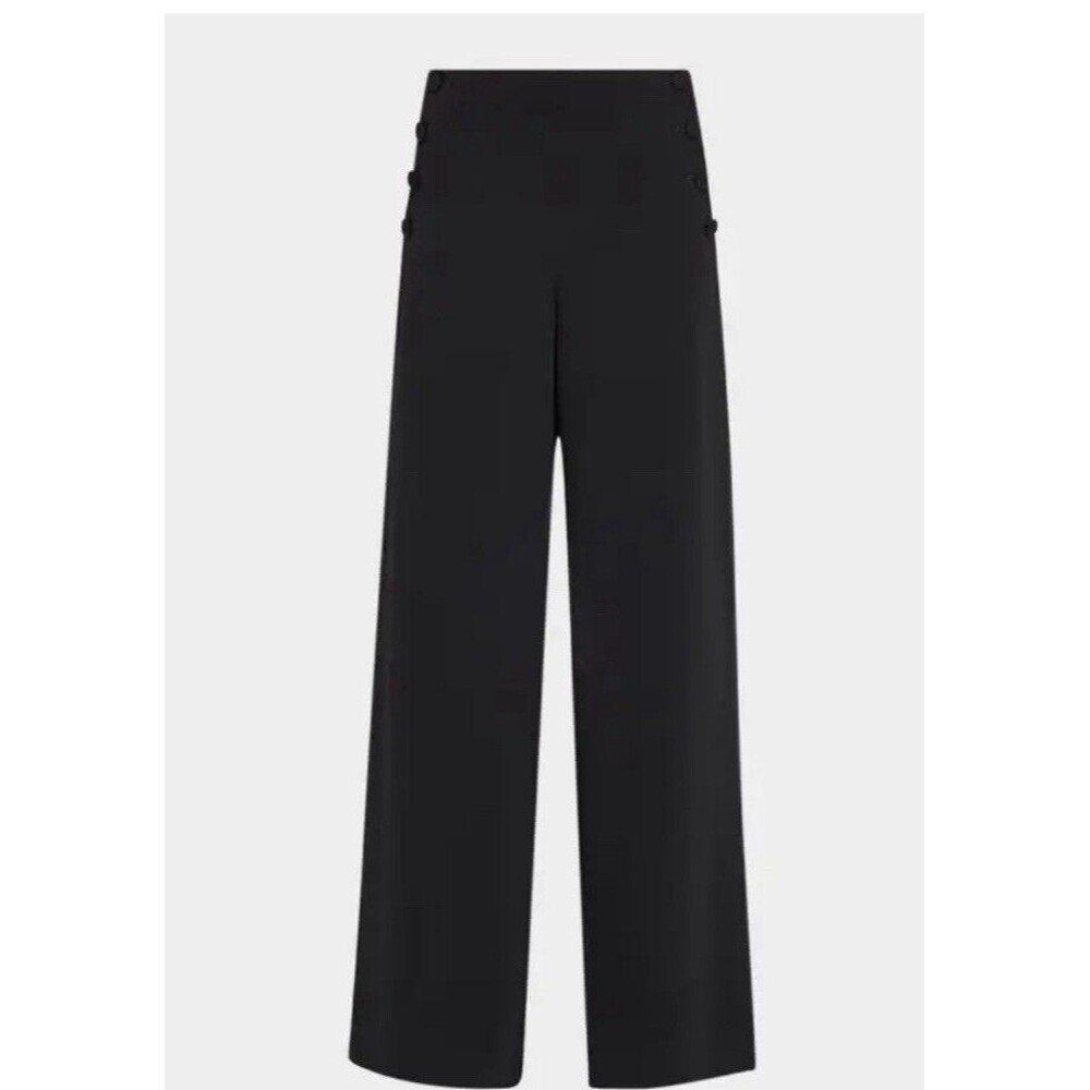 MAX MARA Studio Rina Straight-Leg Sailor Pants M Black Career